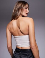 stretch satin seam detail corset top